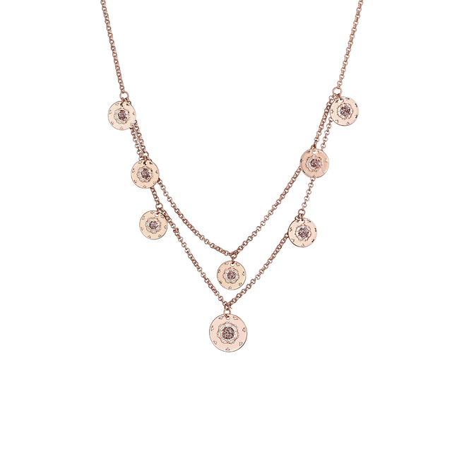Women's Necklace Rosy 01L15-01053 LOISIR Bronze-Pink Gold IP