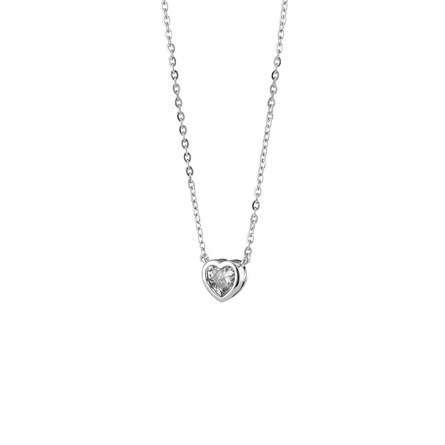 Women's Necklace Heart To Heart 01L15-01115 Loisir Bronze-Platinum IP