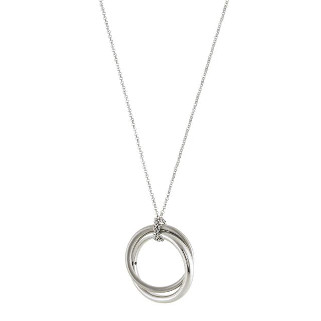 Women's Necklace Volcanic Rock 01X03-00340 Oxette Steel Long With Rings
