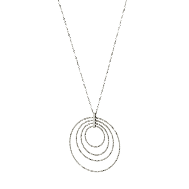 Women's Necklace Links 01X03-00348 Oxette Steel With Hoops