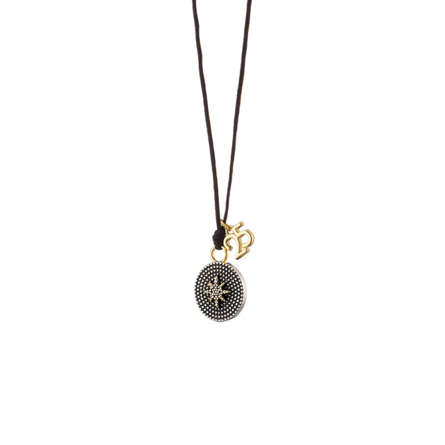 Women's Lucky Charm Necklace 01X15-00455 Oxette With Cord Metal Gold Plated Element With Star