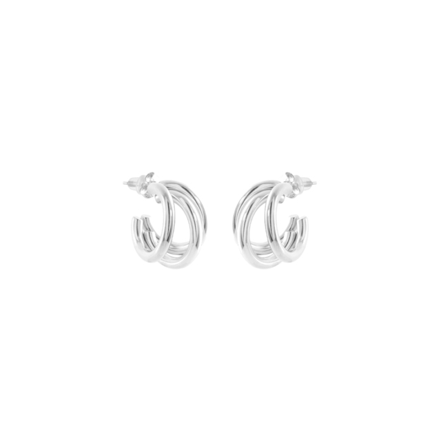 Women's Earrings Links Triple Hoops 03J03-00002 Loisir 316L Steel