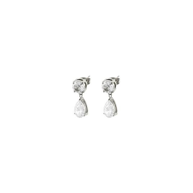 Women's Earrings Happy Hearts 03J03-00017 Loisir Steel With White Zircons