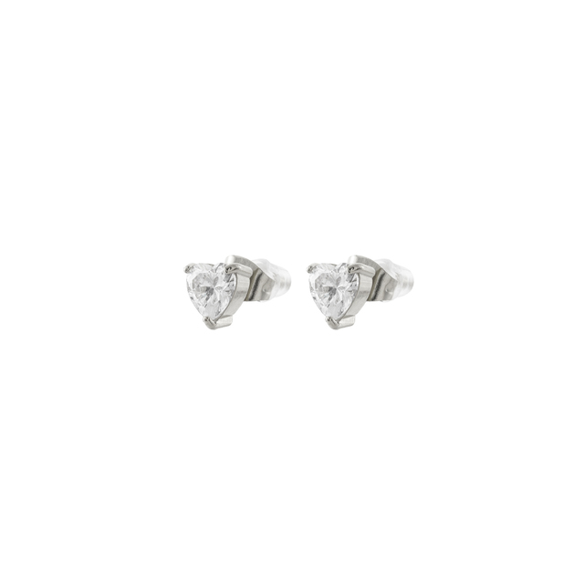 Women's Earrings Happy Hearts 03J03-00019 Loisir Steel With White Zircon Heart