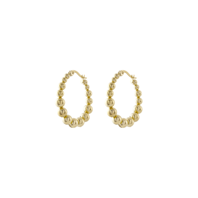 Women's Earrings Links Hoops 03J27-00018 Loisir 316L Steel-IP Gold Plating