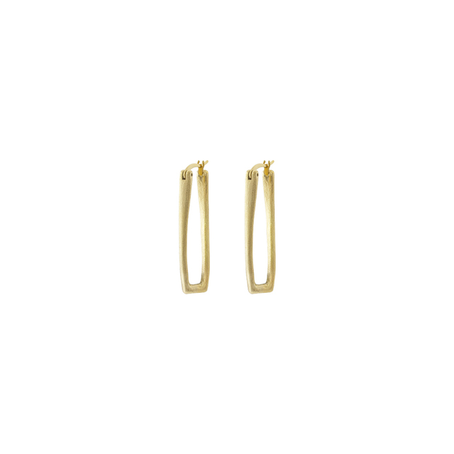 Women's Hoop Earrings Links  Matt 03J27-00074 Loisir 316L Steel With IP Gold Plating