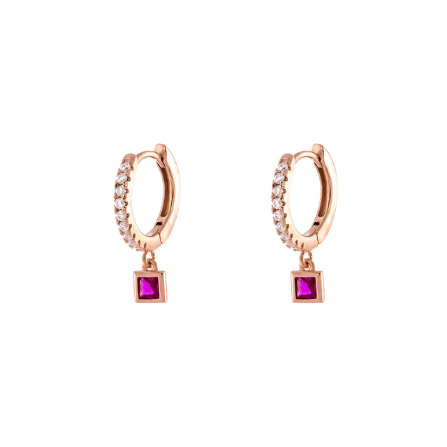 Women's Hoop Earrings Flirty  03L15-00824 Loisir Bronze-Pink Gold IP