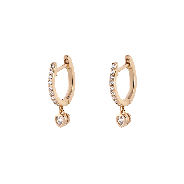 Women's Earrings Heart To Heart 03L15-00879 LOISIR Bronze-Pink Gold Plated IP