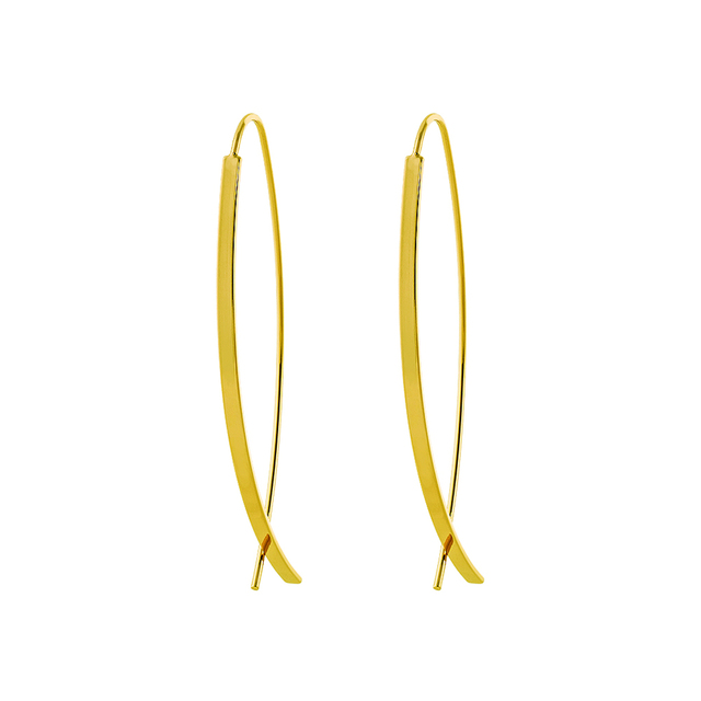 Women's Earrings Fashionistas Hoops 03L15-00963 Loisir Bronze-Gold Plated Oval Hoops 5.5 Cm