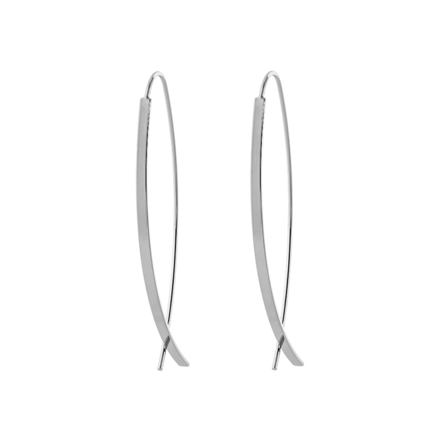 Women's Earrings Fashionistas Hoops 03L15-00964 Loisir Bronze-Rhodium Plated Hoops Oval 5.5 Cm