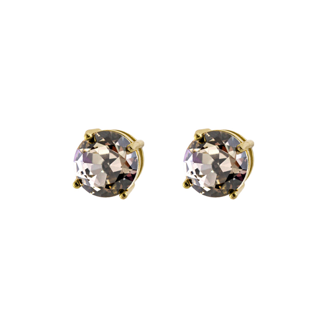 Women's Earrings Dance 03L15-01148 Loisir Brass-Gold Plating With Gray Crystal