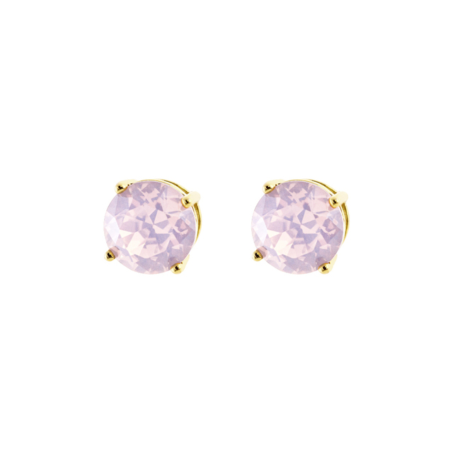 Women's Earrings Dance 03L15-01150 Loisir Brass-Gold Plating With Opaque Pink Crystal