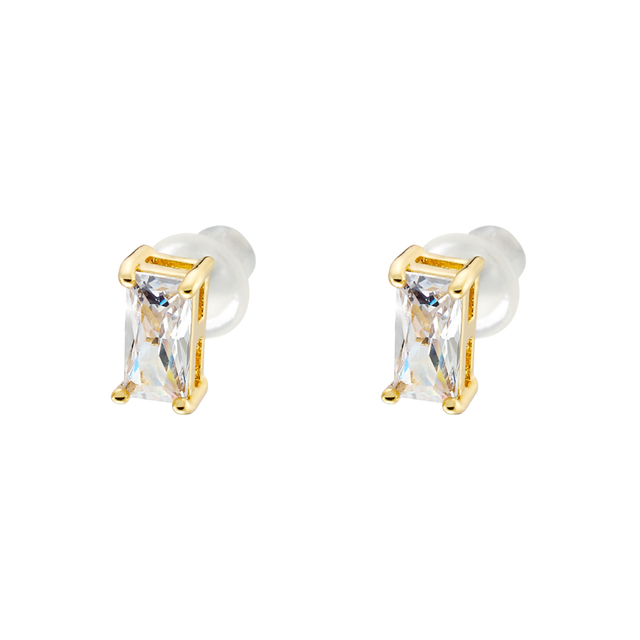 Women's Earrings Mini Loisir 03L15-01258 Bronze Gold Plated With White Zircon