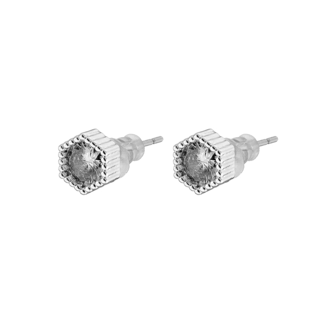 Women's Earrings Harmony 03X01-03159  Oxette Brass-Platinum Plating With White Zirconia