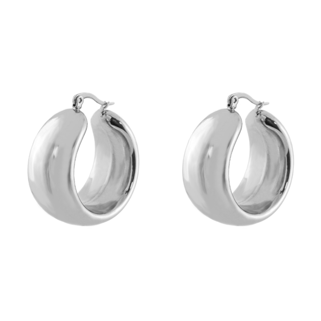 Women's Natrix Hoop Earrings 03X03-00097 Oxette Steel
