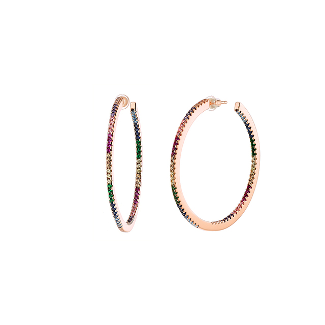 Women's Optimism Earrings 03X15-00226 Oxette Bronze-Pink Gold Plating IP