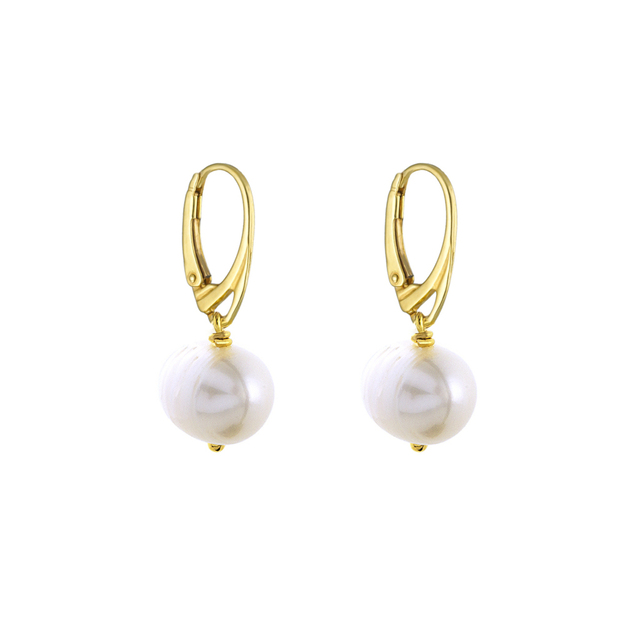 Women's Earrings Sunlight 03X05-02702 Oxette Silver 925-Gold Plated-Pearl