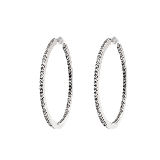 Women's Hoop Earrings Optimism 03X15-00275 Oxette Bronze-Platinum Plating