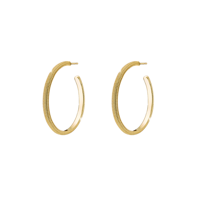 Women's Hoop Earrings Natrix 03X15-00370 Oxette Bronze Gold Plated 1.5 Cm