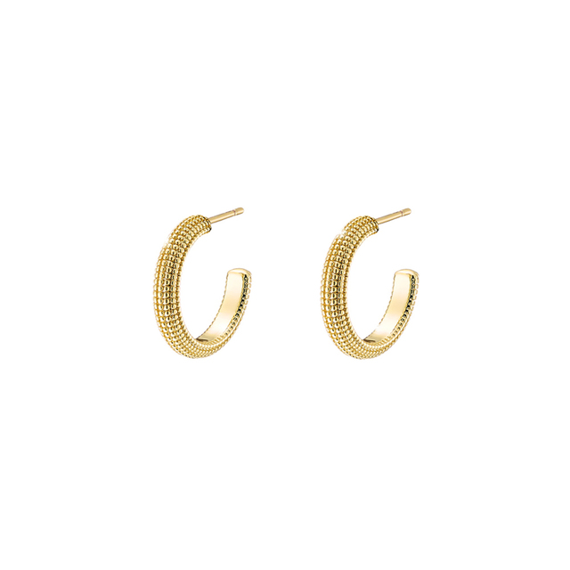 Women's Hoop Earrings Natrix 03X15-00374 Oxette Bronze Gold Plated 1.5 Cm