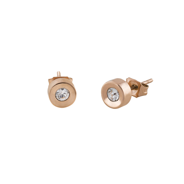 Women's Earrings Oxettissimo Tennis 03X27-00042 Oxette Steel 316L Pink Gold IP