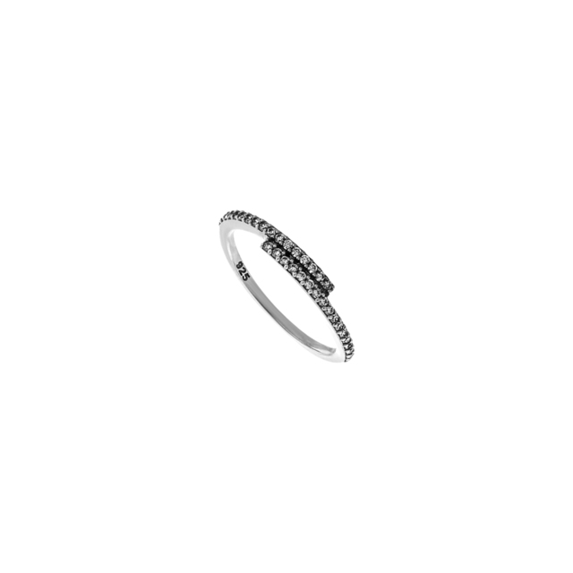 Women's  Ring Tiny 04L01-04384 Loisir Silver 925-Rhodium Plated IP