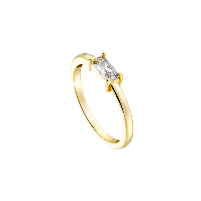 Women's Ring Mini Loisir 04L15-00456 Gold Plated Bronze With White Zircon