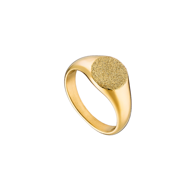 Women's Ring Sparkling Loisir 04L27-00768 Steel Gold Plated With Sand Effect