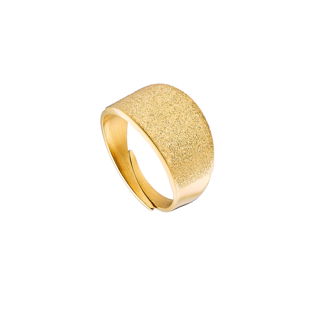 Women's Ring Sparkling Loisir 04L27-00774 Steel Gold Plated With Sand Effect
