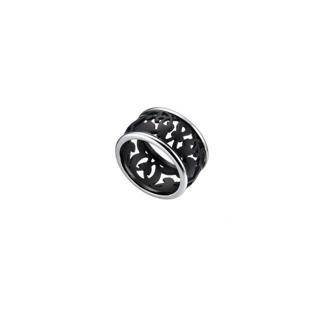 Δαχτυλίδι Arabesque μαύρο- ατσάλι OXETTE 04X03-00153