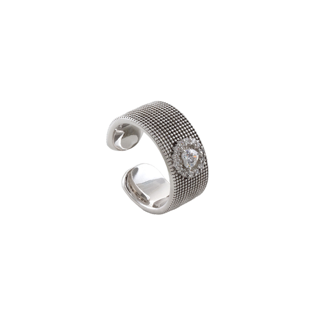 Γυναικείο Δαχτυλίδι Natrix 04X15-00432 Oxette Ορείχαλκος Ασημί Επιροδίωση IP Με Καρδιά Και Ζιργκόν