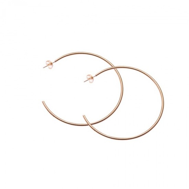 Women's Hoop Earrings Surgical Steel Pink Gold IP N-01939R Artcollection