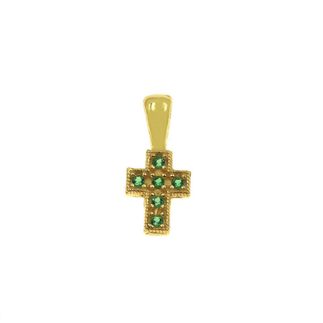 Women's Pendant Cross Byzantine Silver 925 Gold Plated 105100747