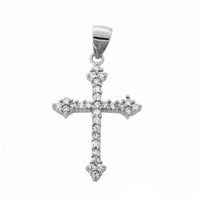 Women's Cross Pendant Silver 925 With White Zircons 105101149