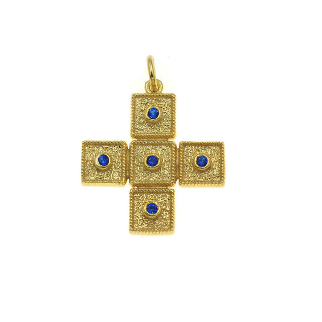 Γυναικείο Μενταγιόν Σταυρός Βυζαντινός Ασήμι 925 Επιχρυσωμένο 105103631.102