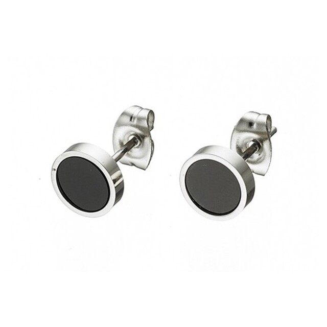Women's Earrings Black Onyx Steel 316L  N-02104 Artcollection