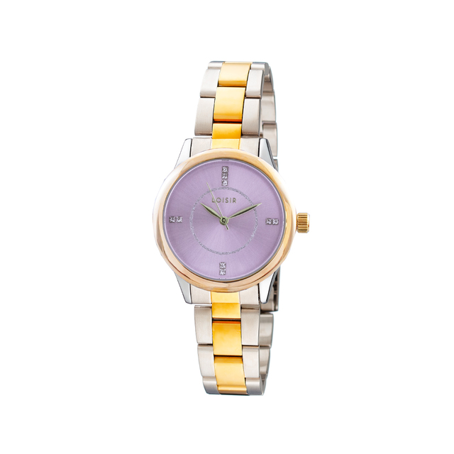 Women's Watch Glaze 11L03-00628 Loisir With Two-Tone Steel Bracelet And Lilac Dial