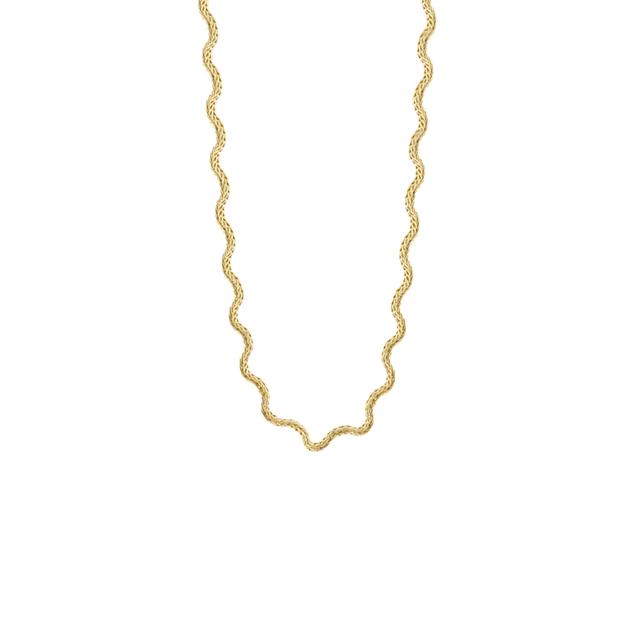 Women's Chain Desmos 12L15-00014 Loisir Metal Gold Plated Wavy 45 cm