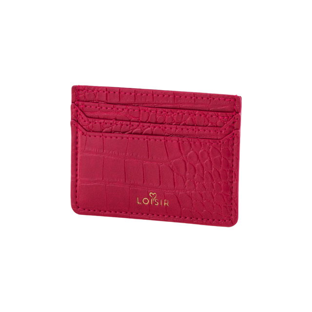 Women's Card Holder 13L07-00001 Loisir Fuchsia With Gold Logo Made of Synthetic PU