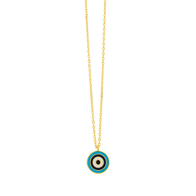 Necklace Eye Silver 925 Gold Plated-Enamel 1A-KD361-3Q Prince