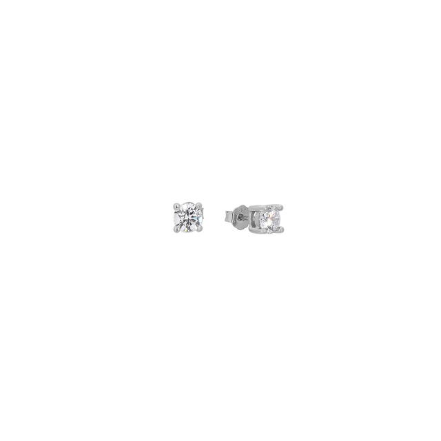Women's Single Stone Earrings Silver 925-Rhodium Plating Zircon 1A-SC240-1 Prince