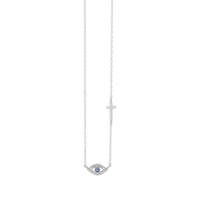 Women's Necklace Eye-Cross Silver 925 Silver Plated-Zircon 1B-KD201-1 Prince