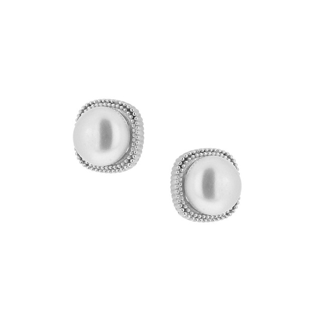 Women's Earrings Rosette Silver 925 Pearl 1H-SC022-1 Prince