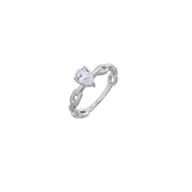 Γυναικείο Δαχτυλίδι Μονόπετρο-Ζιργκόν Ασήμι 925 Επιπλατινωμένο 1TA-RG020-1 Prince