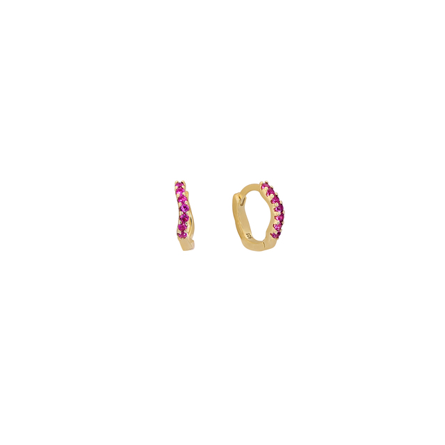 Women's Hoop Earrings Silver 925-Gold Plating 1TA-SC091-3R Prince
