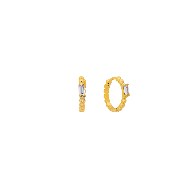 Γυναικεία Σκουλαρίκια Κρίκάκια Ασήμι 925-Επιχρύσωση 1TA-SC114-3 Prince
