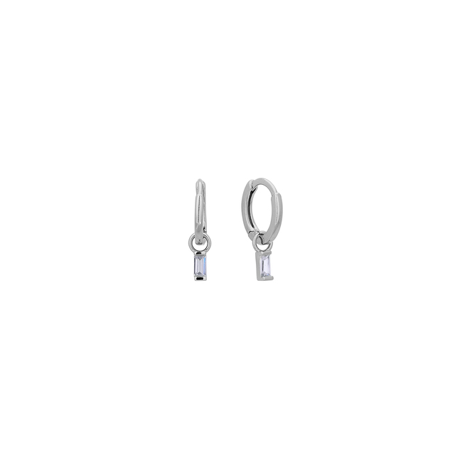 Women's Hoop Earrings Silver 925-Platinum Plating 1TA-SC129-1 Prince