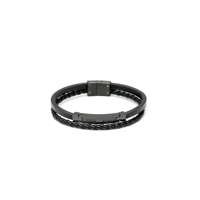 Men's Bracelet Visetti 21C-BR004B Steel 316L-Leather