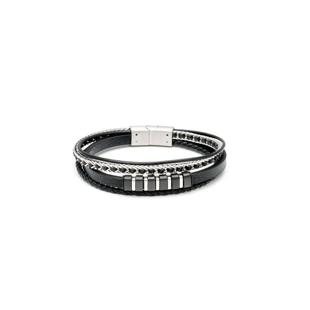 Men's Bracelet Visetti 21C-BR012B Steel 316L-Leather
