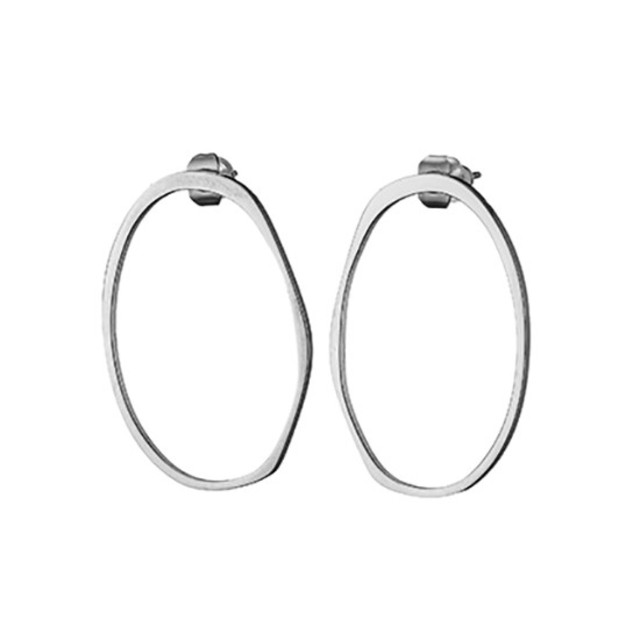 Womens earrings oval steel 316L  N-02109
